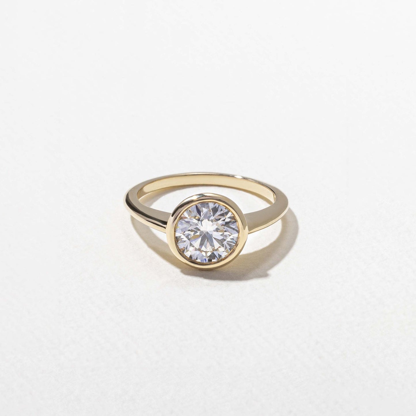 Round Lab Grown Diamond Bezel Solitaire Engagement Ring