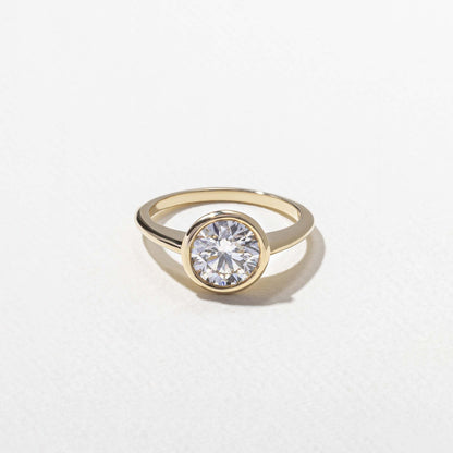 Round Lab Grown Diamond Bezel Solitaire Engagement Ring