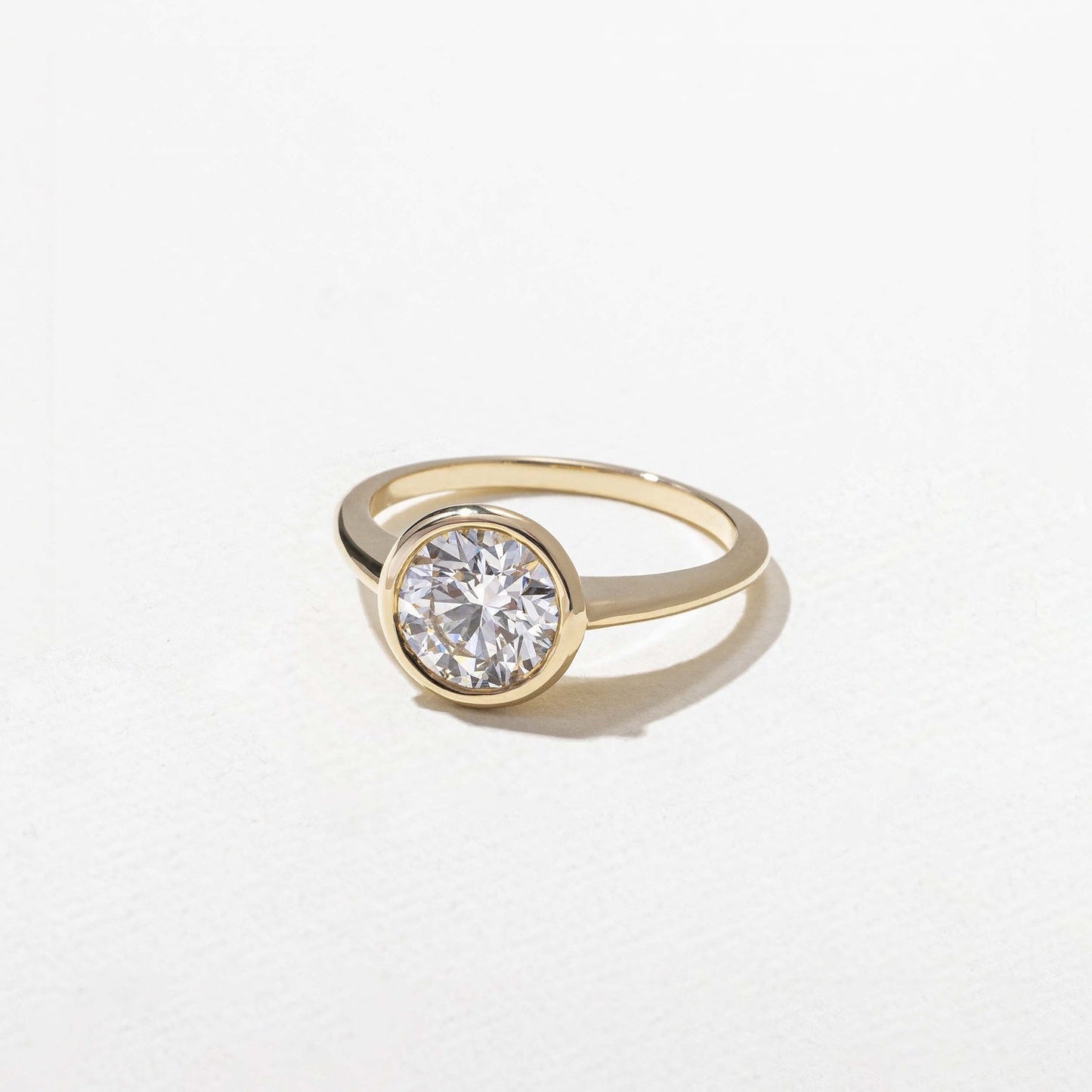 Round Lab Grown Diamond Bezel Solitaire Engagement Ring