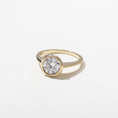 Round Lab Grown Diamond Bezel Solitaire Engagement Ring