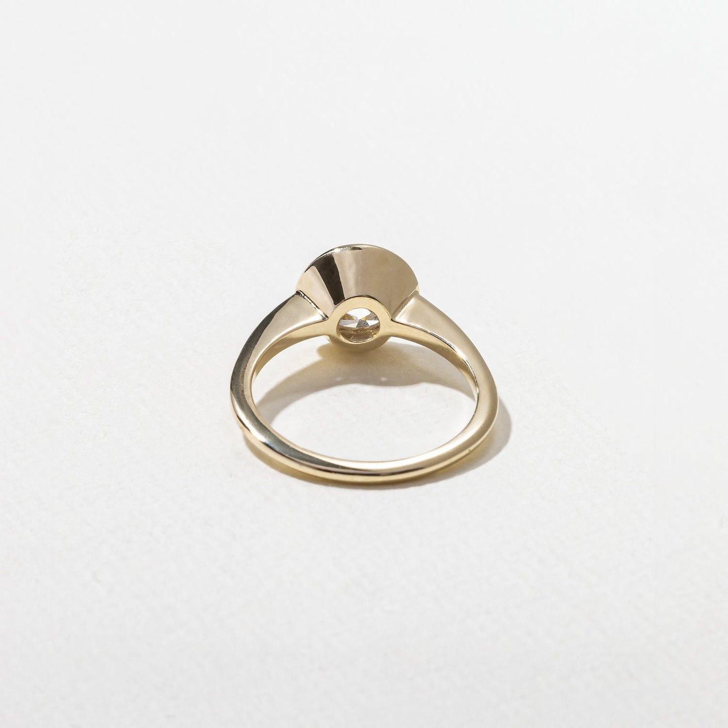 Round Lab Grown Diamond Bezel Solitaire Engagement Ring