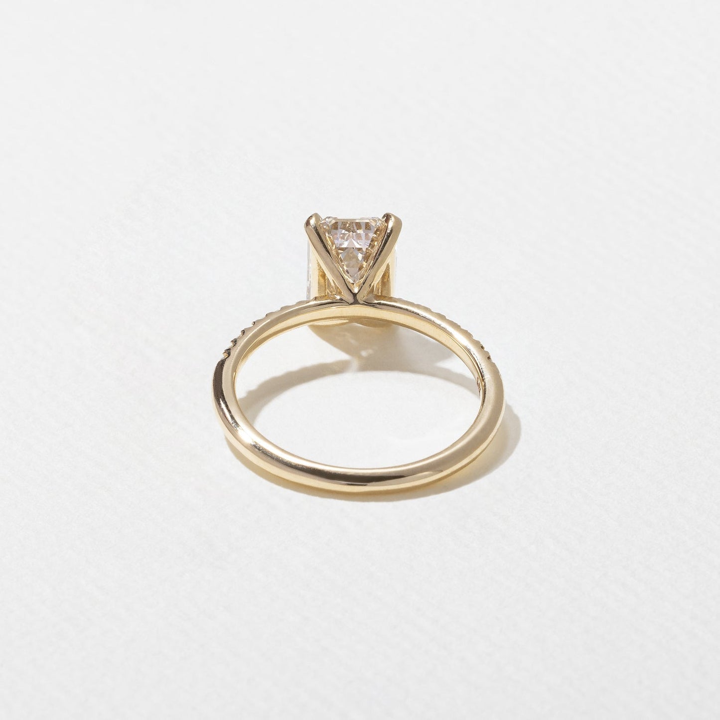 Emerald Lab Grown Diamond Pave Setting Engagement Ring