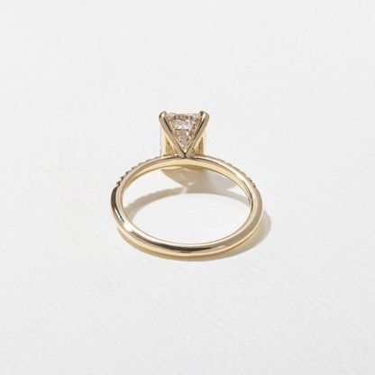 Emerald Lab Grown Diamond Pave Setting Engagement Ring