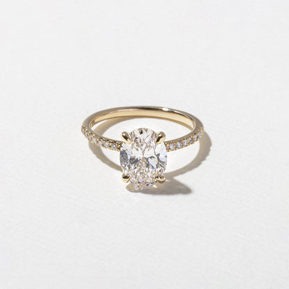 Oval Lab Grown Diamond Pave Setting Engagement Ring