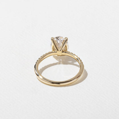 Oval Lab Grown Diamond Pave Setting Engagement Ring