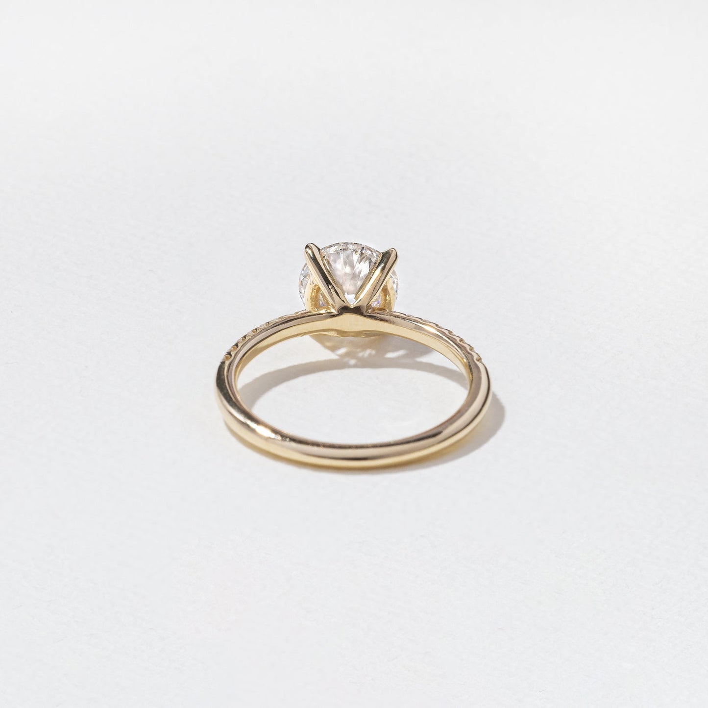 Round Lab Grown Diamond Pave Setting Engagement Ring