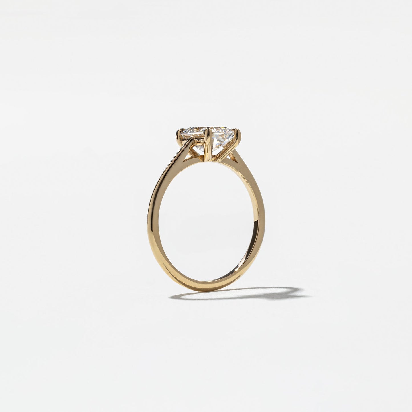 Emerald Lab Grown Diamond Solitaire Engagement Ring