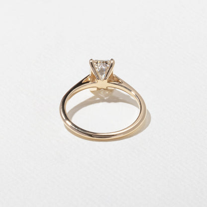 Emerald Lab Grown Diamond Solitaire Engagement Ring