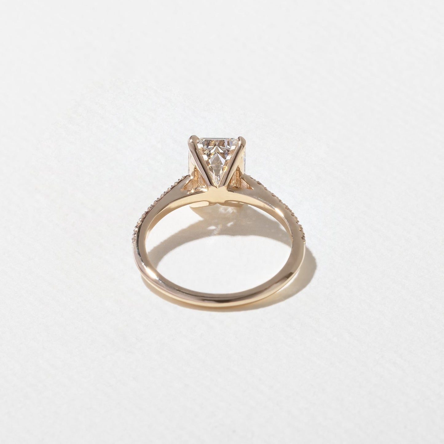 Emerald Lab Grown Diamond Pave Setting Engagement Ring