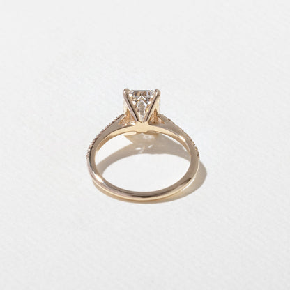 Emerald Lab Grown Diamond Pave Setting Engagement Ring
