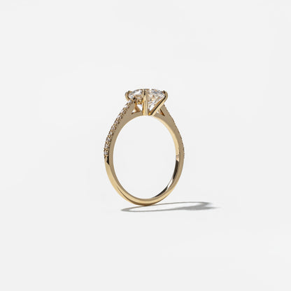 Oval Lab Grown Diamond Pave Setting Engagement Ring