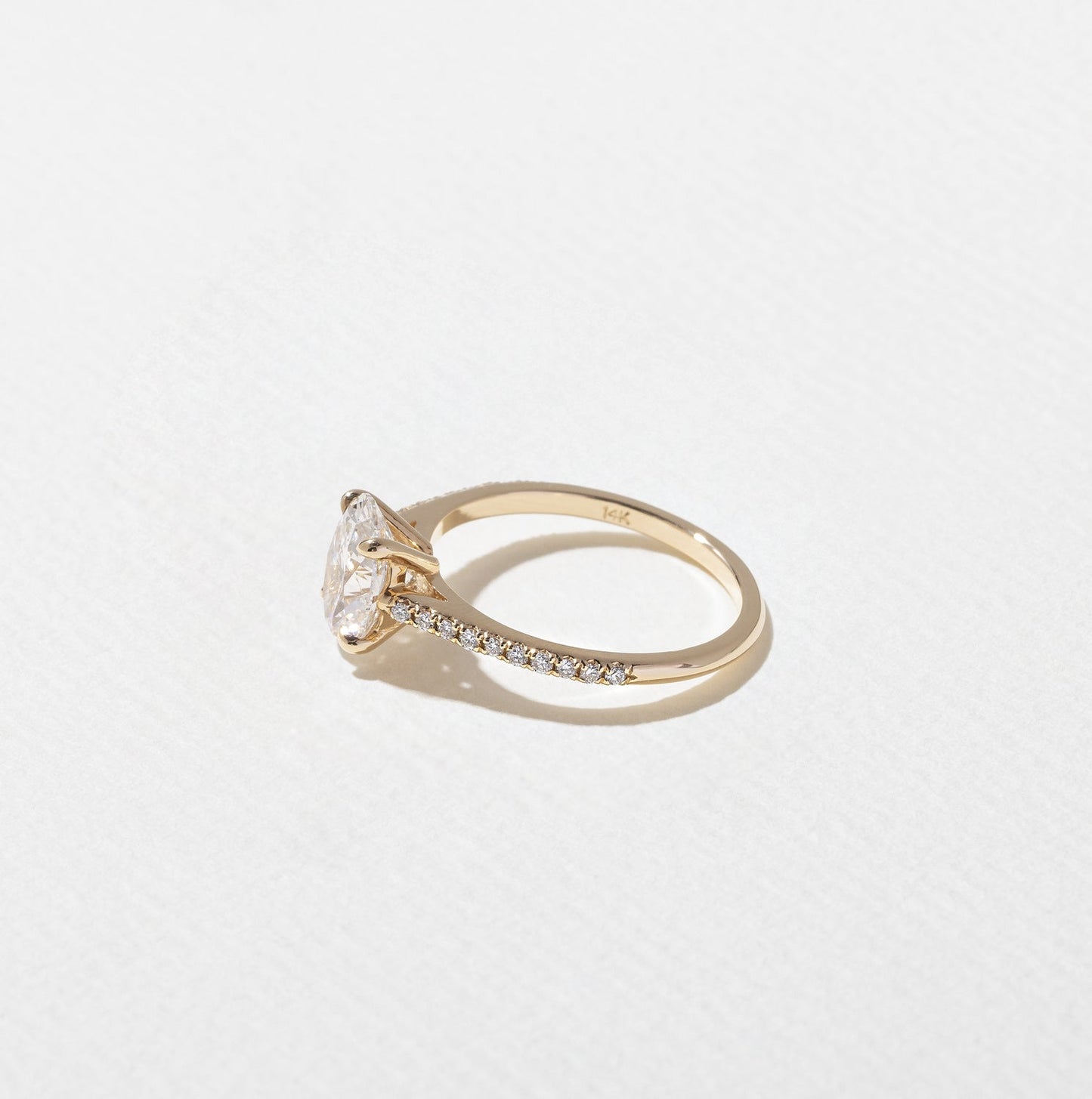 Oval Lab Grown Diamond Pave Setting Engagement Ring