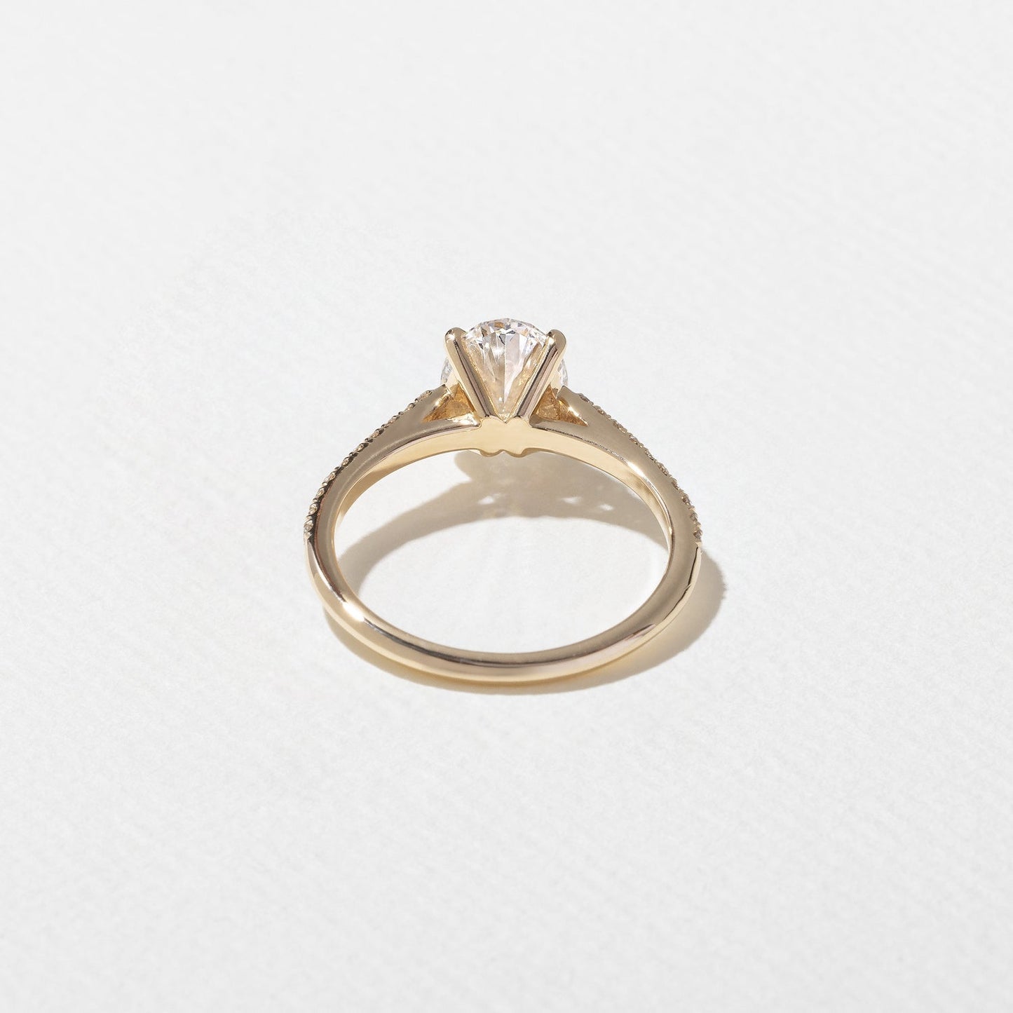 Oval Lab Grown Diamond Pave Setting Engagement Ring