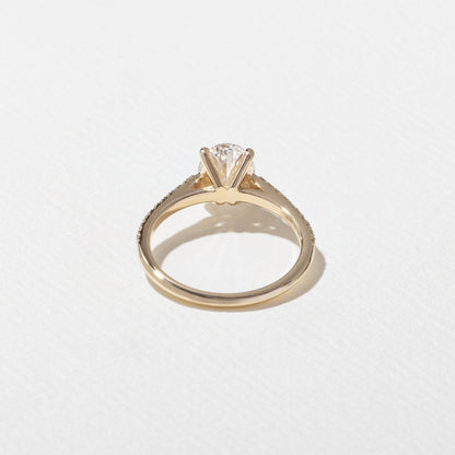 Oval Lab Grown Diamond Pave Setting Engagement Ring