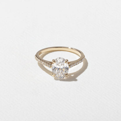 Oval Lab Grown Diamond Pave Setting Engagement Ring
