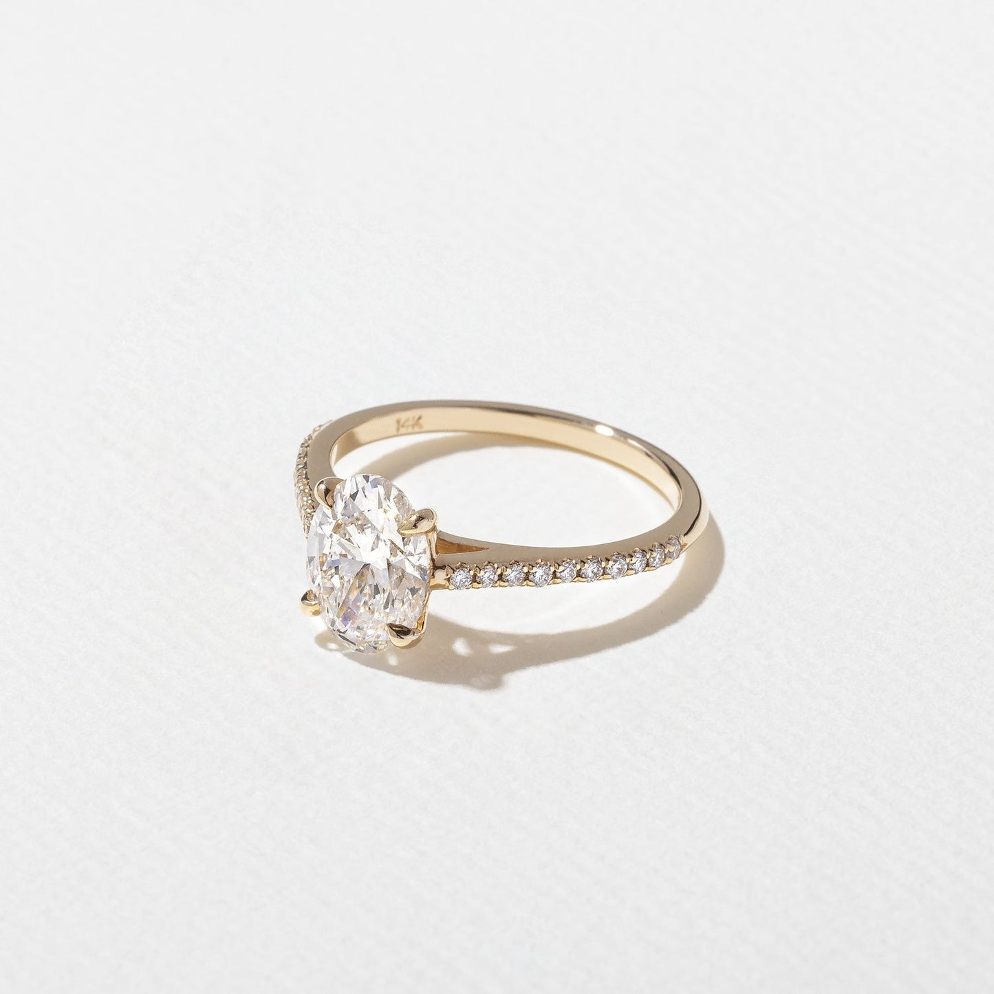 Oval Lab Grown Diamond Pave Setting Engagement Ring