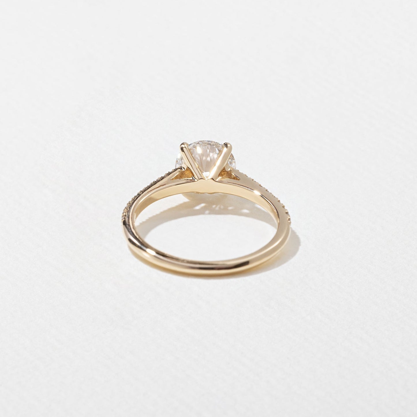Round Lab Grown Diamond Pave Setting Engagement Ring