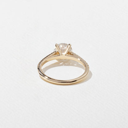 Round Lab Grown Diamond Pave Setting Engagement Ring