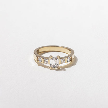 Emerald Lab Grown Diamond Five Stone Engagement Ring