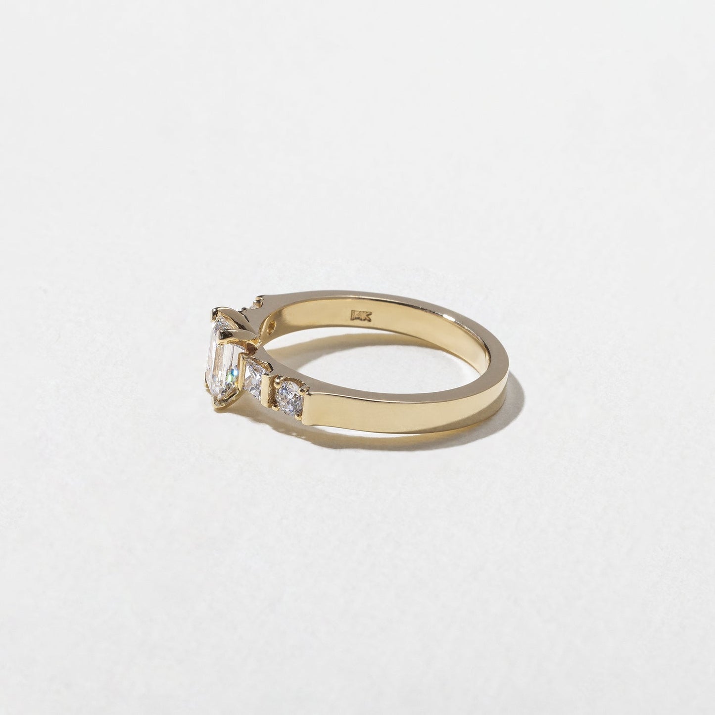 Emerald Lab Grown Diamond Five Stone Engagement Ring