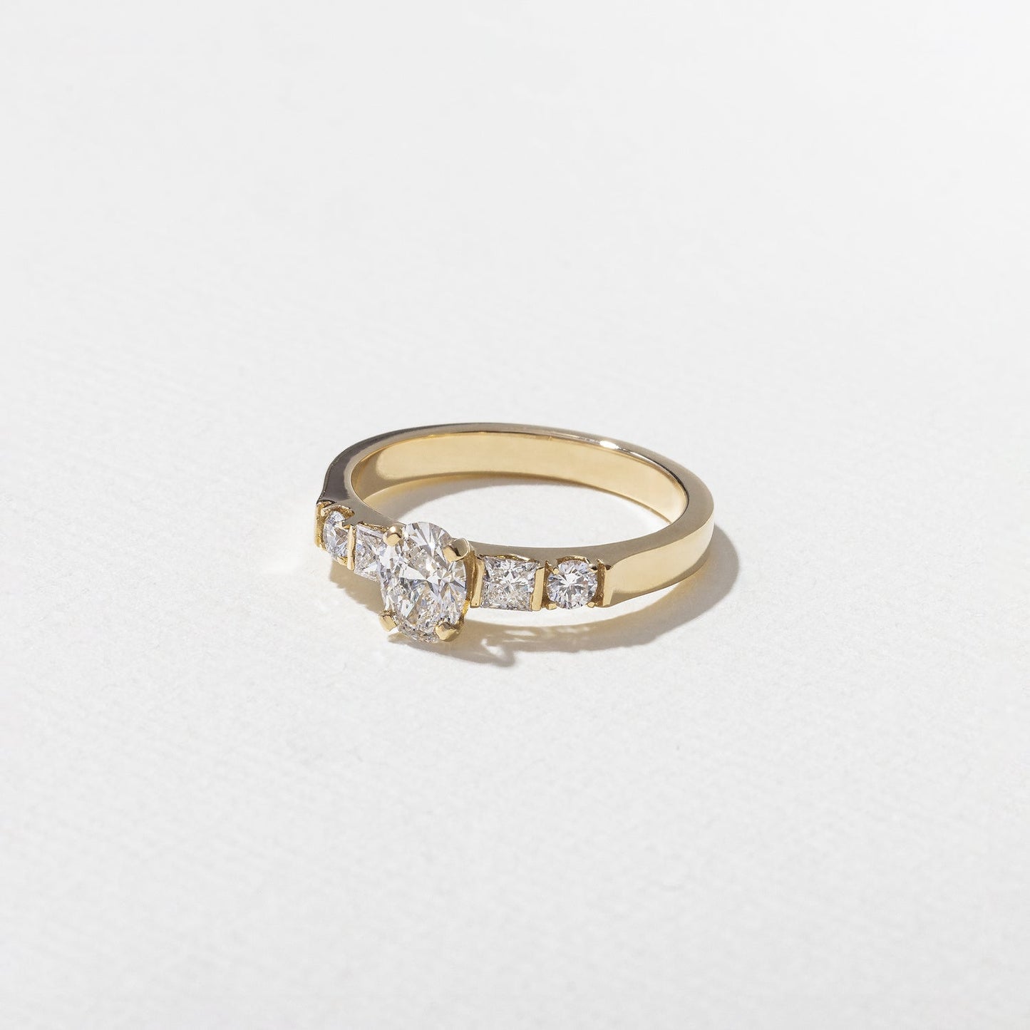 Oval Lab Grown Diamond Five Stone Engagement Ring