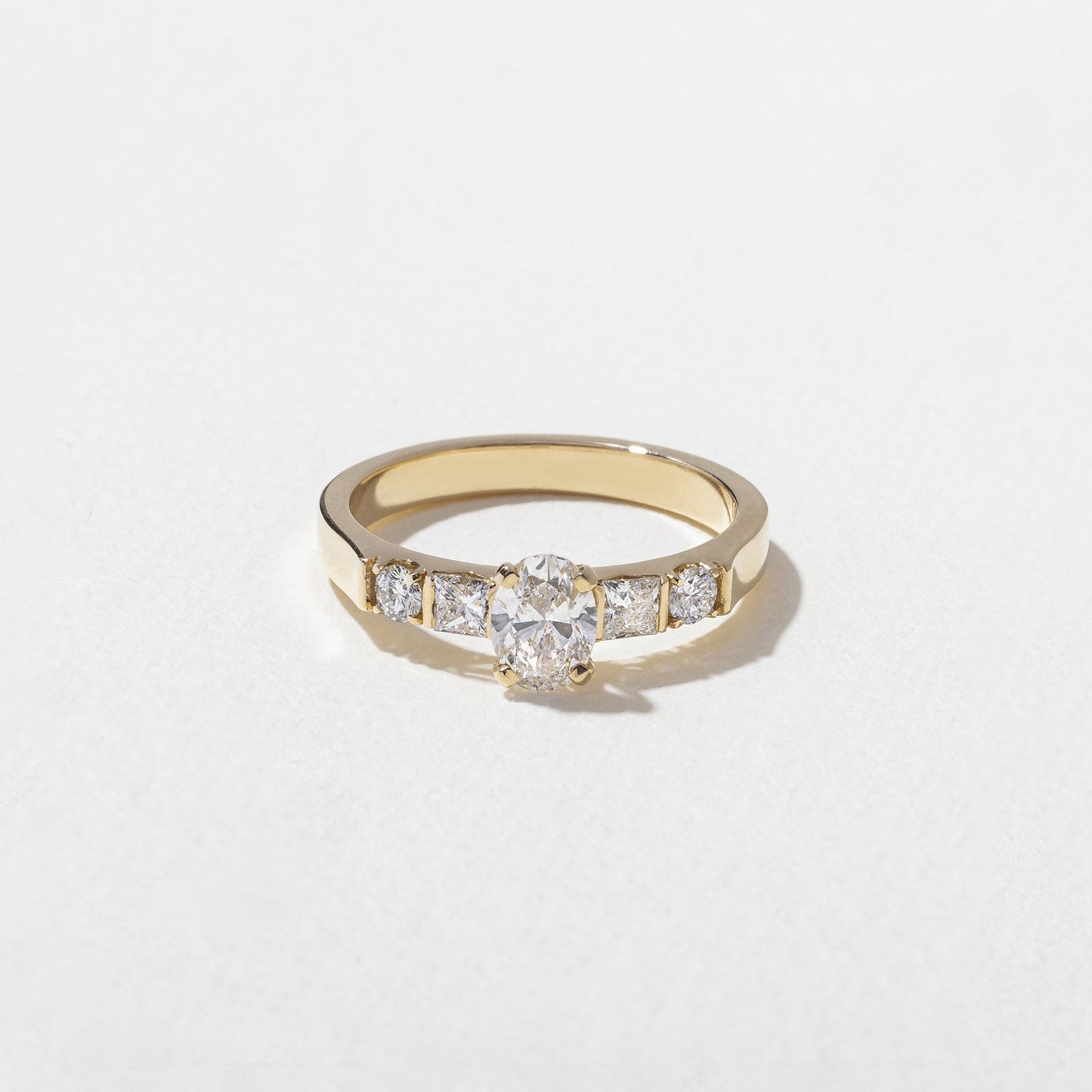 Oval Lab Grown Diamond Five Stone Engagement Ring