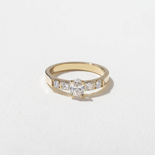 Oval Lab Grown Diamond Five Stone Engagement Ring