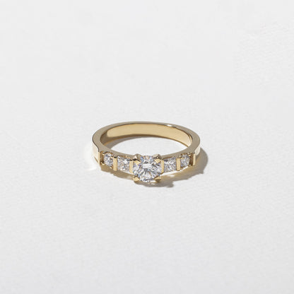 Round Lab Grown Diamond Five Stone Engagement Ring