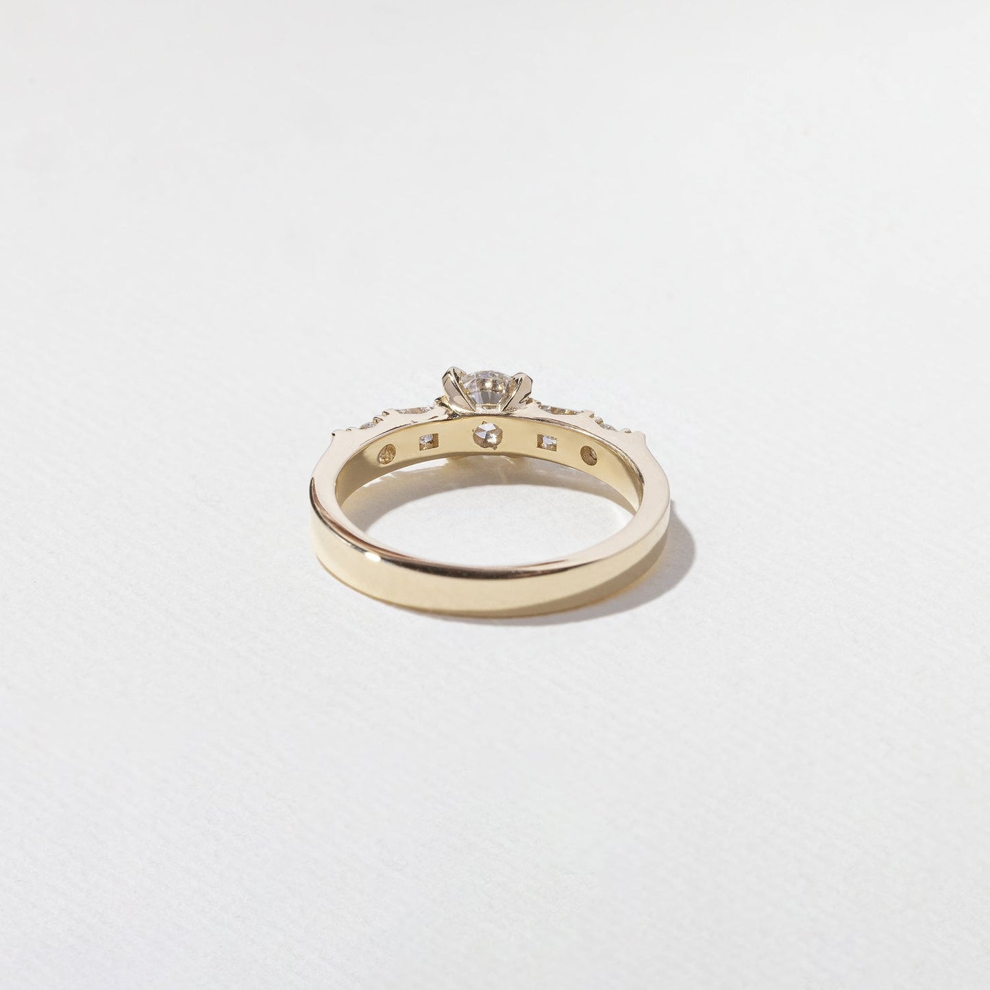 Round Lab Grown Diamond Five Stone Engagement Ring