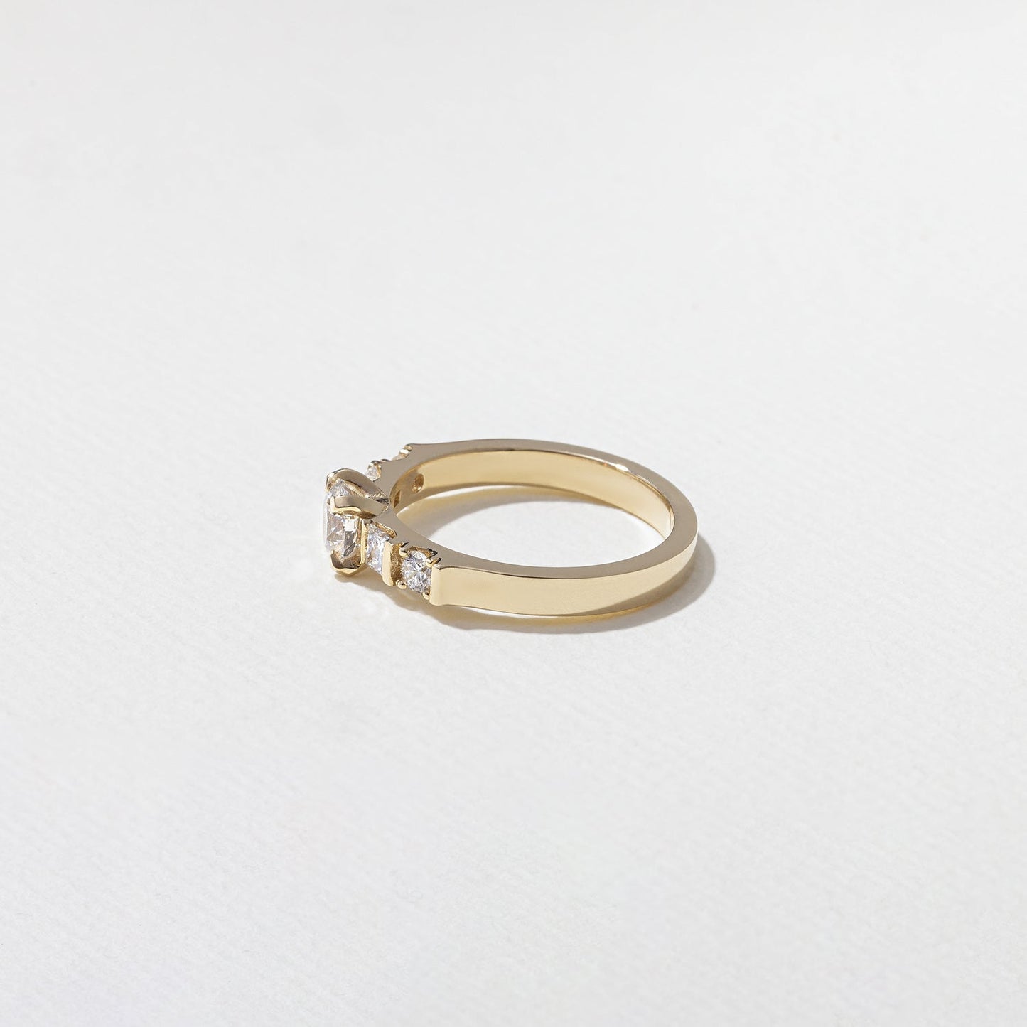 Round Lab Grown Diamond Five Stone Engagement Ring
