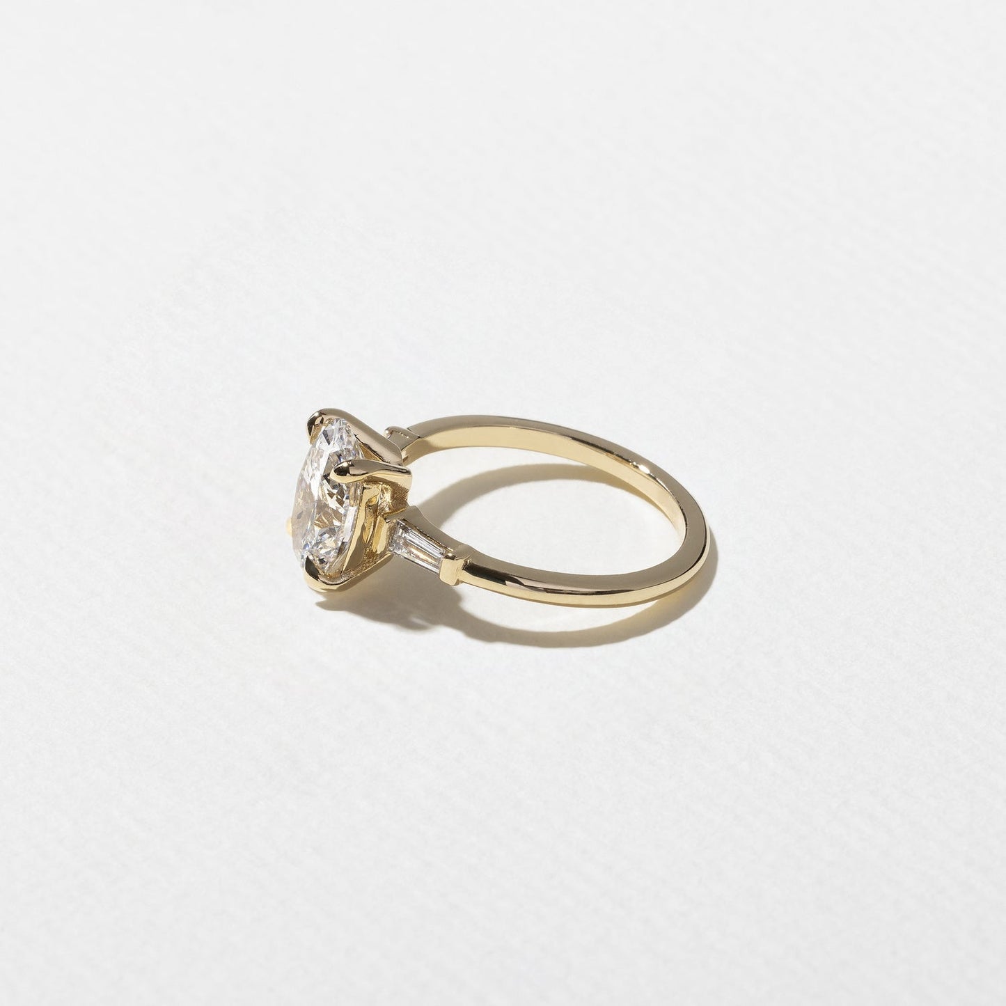 Oval Lab Grown Diamond Three Stone Engagement Ring