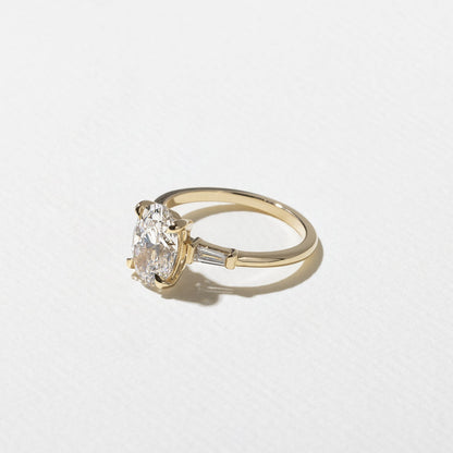 Oval Lab Grown Diamond Three Stone Engagement Ring