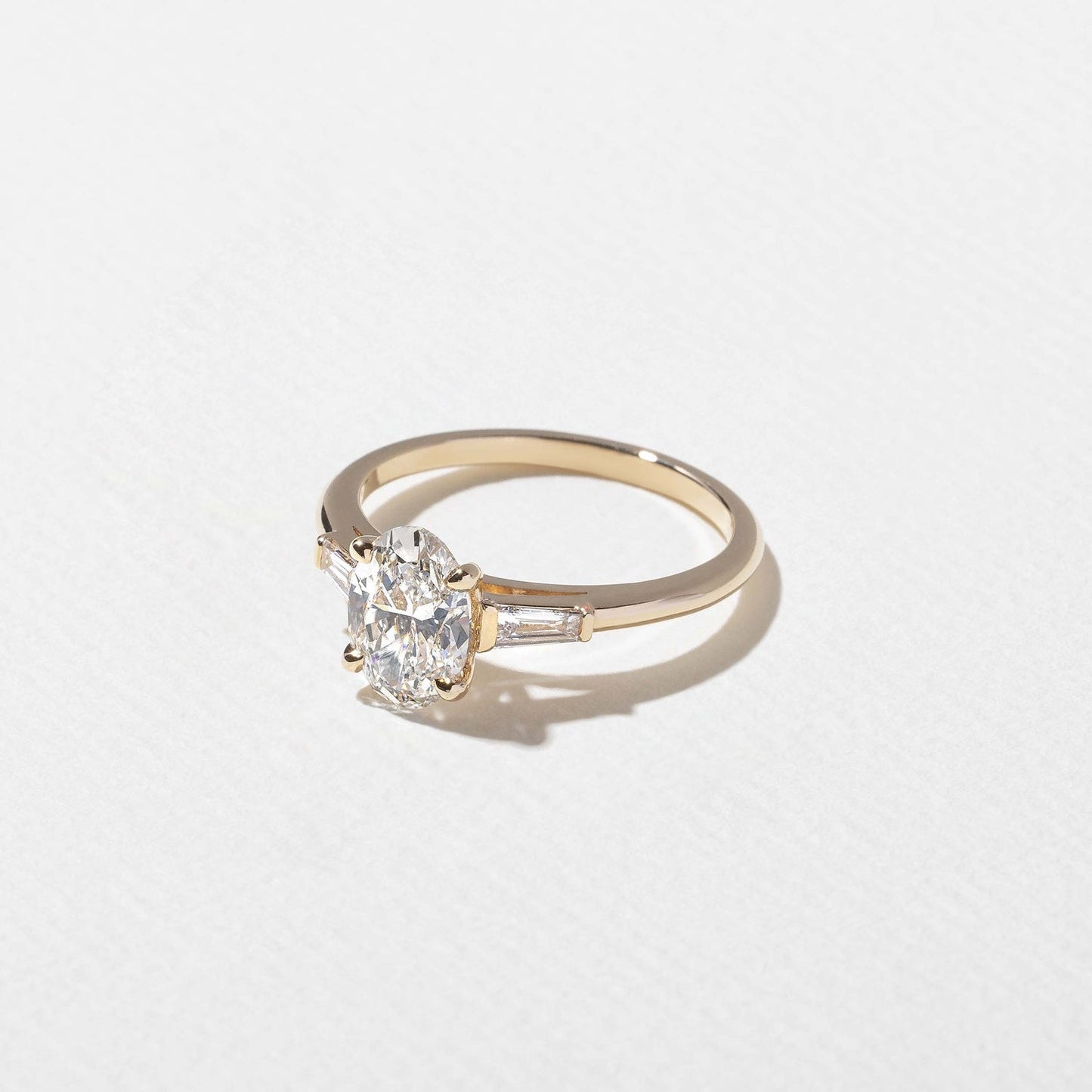 Oval Lab Grown Diamond Three Stone Engagement Ring