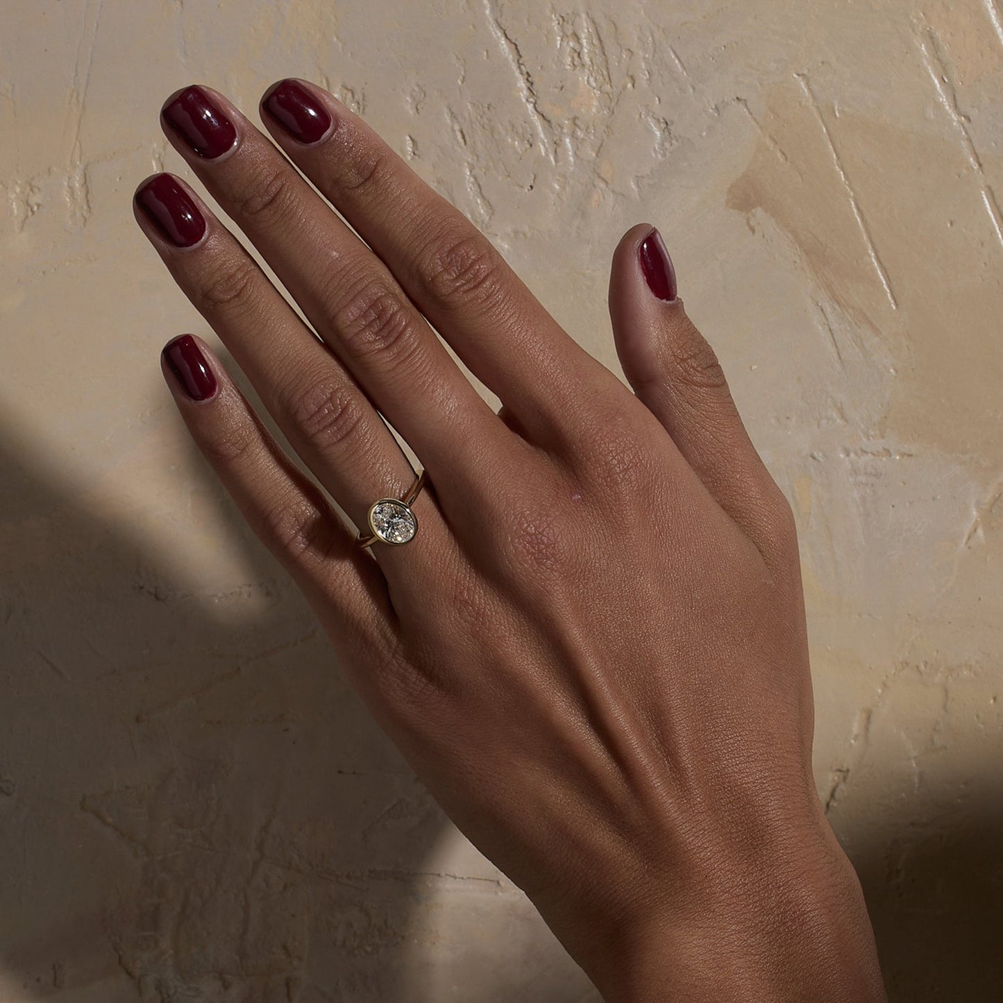 Oval Lab Grown Diamond Bezel Solitaire Engagement Ring