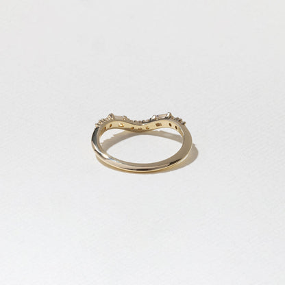 0.26 TCW Round & Baguette V Shape Wedding Band