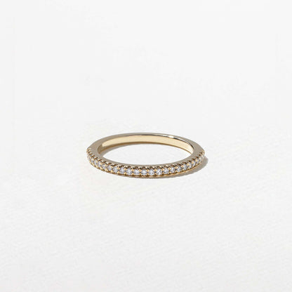 0.20 TCW Round Half Eternity Lab Grown Diamond Wedding Band