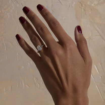 Oval Lab Grown Diamond Three Stone Engagement Ring