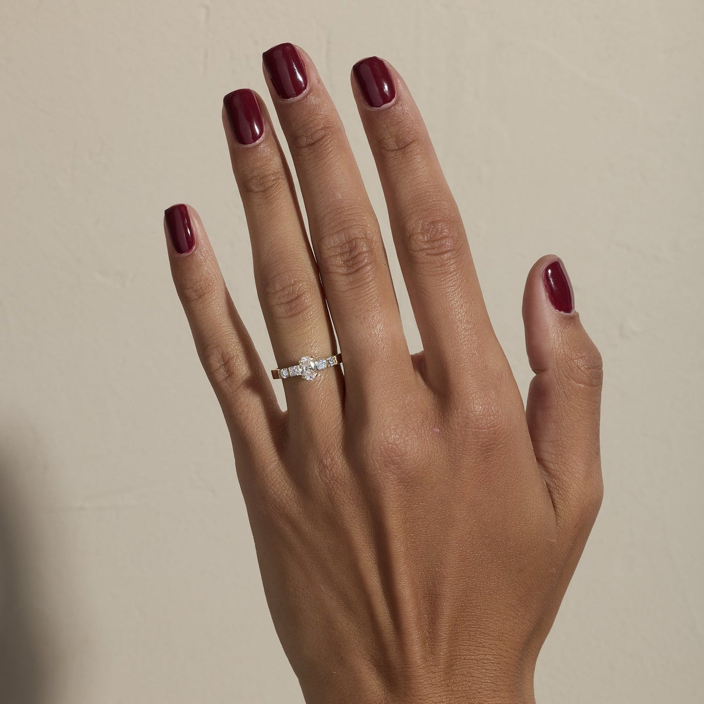 Oval Lab Grown Diamond Five Stone Engagement Ring