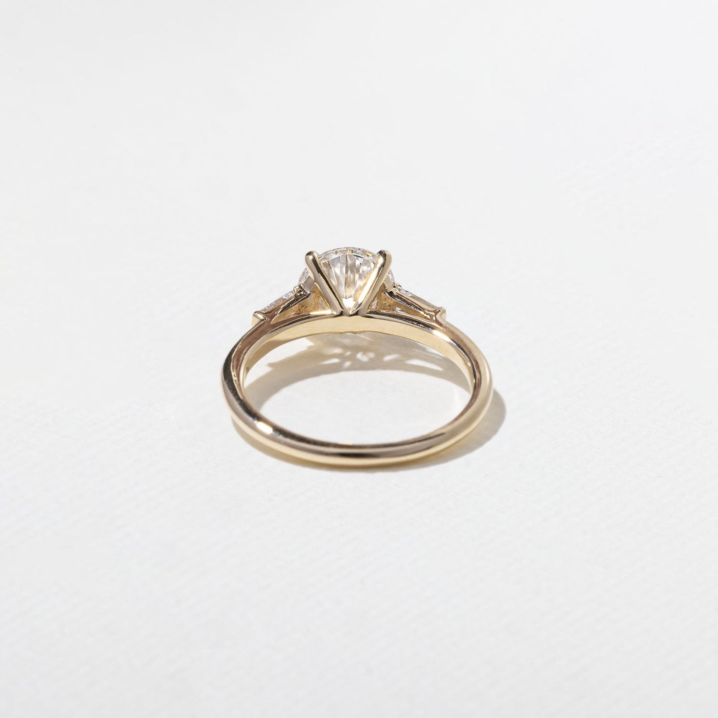 Round Lab Grown Diamond Three Stone Engagement Ring