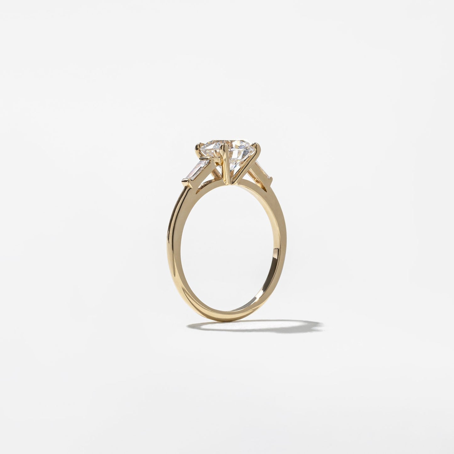 Round Lab Grown Diamond Three Stone Engagement Ring