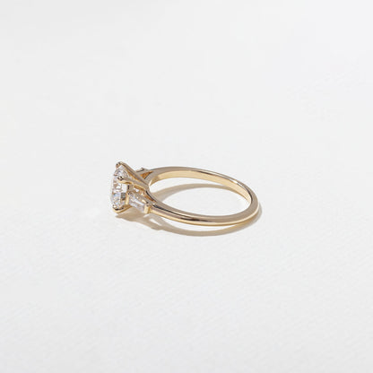 Round Lab Grown Diamond Three Stone Engagement Ring