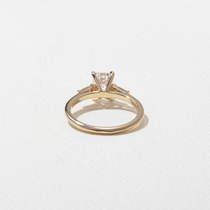 Emerald Lab Grown Diamond Three Stone Engagement Ring