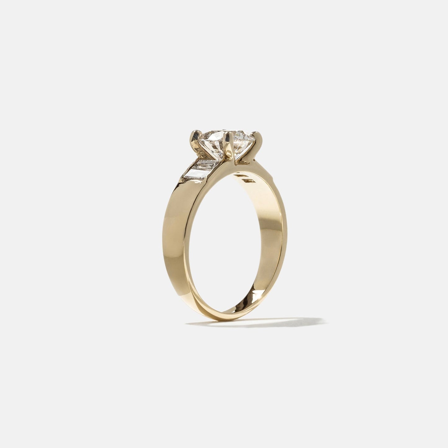 Round Lab Grown Diamond Five Stone Engagement Ring
