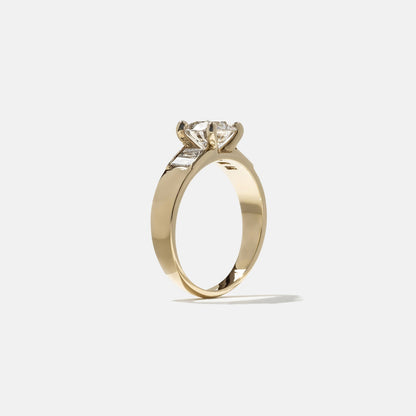 Round Lab Grown Diamond Five Stone Engagement Ring