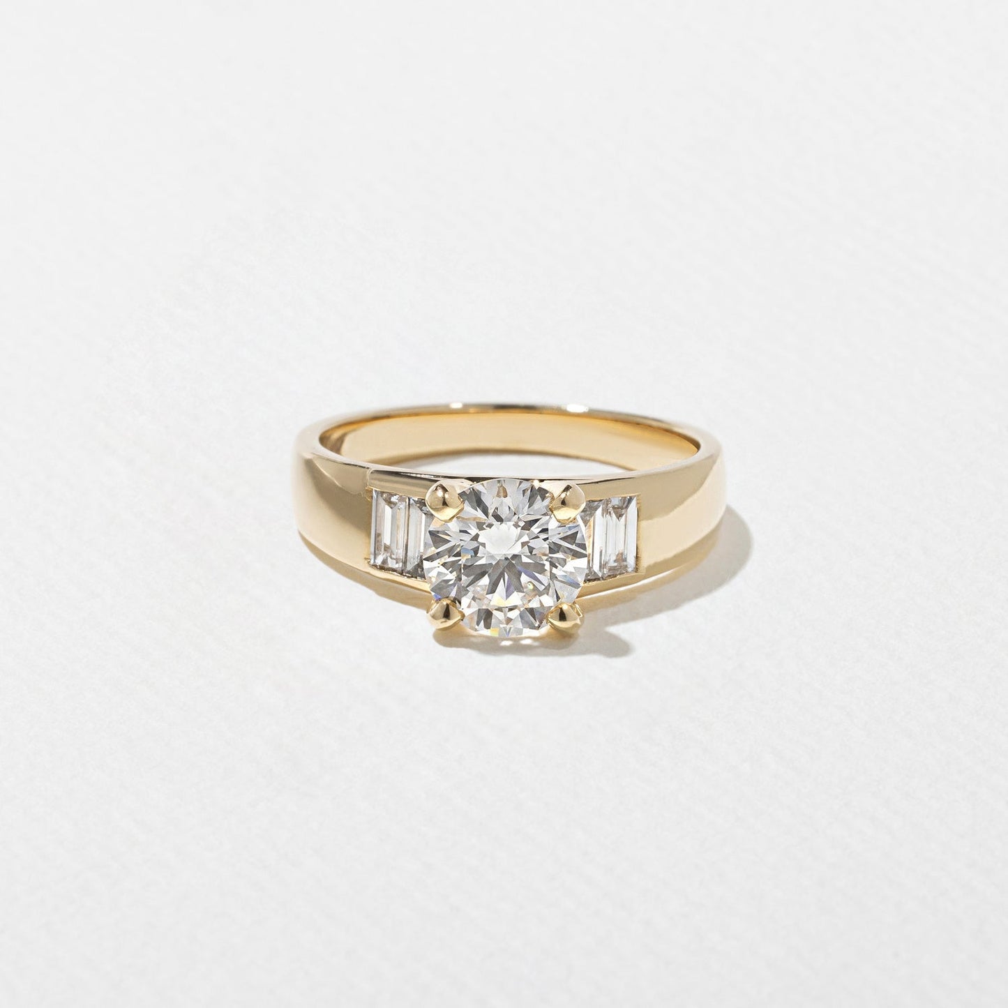 Round Lab Grown Diamond Five Stone Engagement Ring
