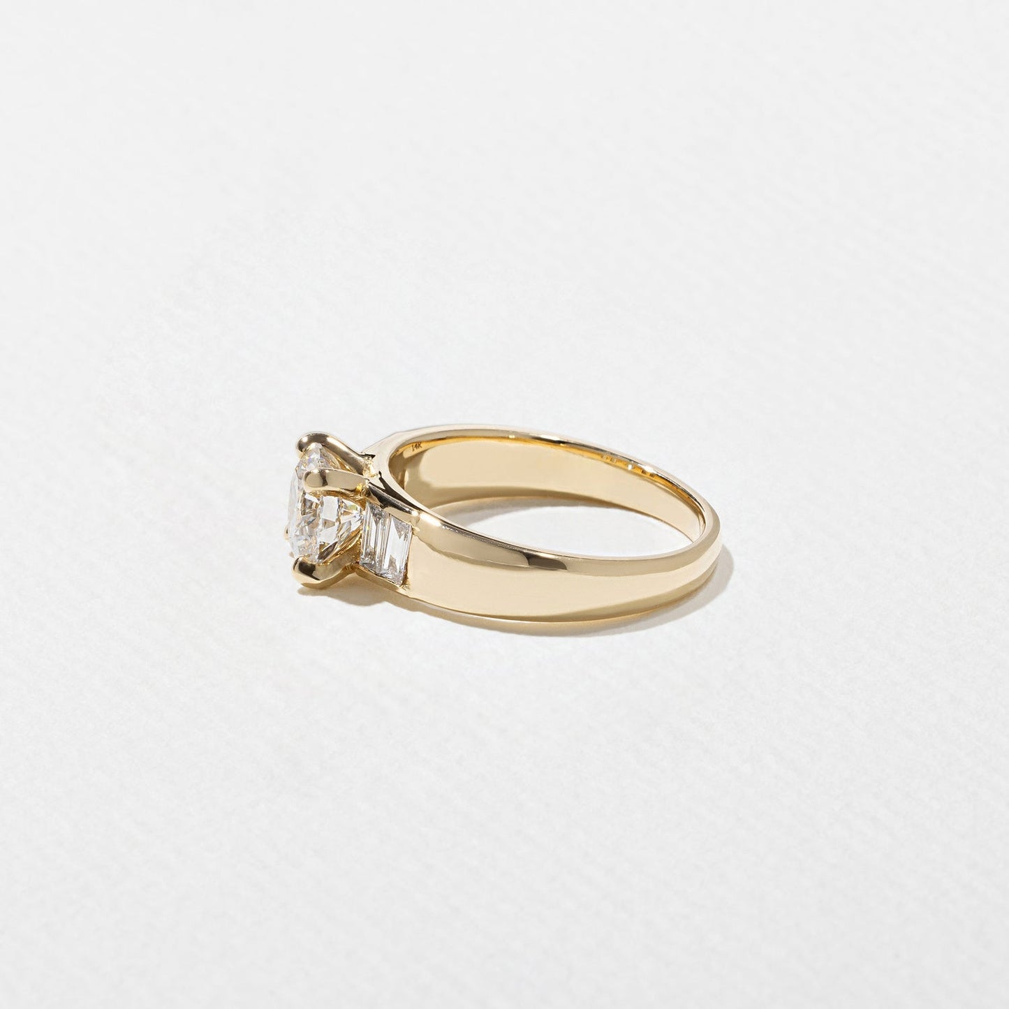 Round Lab Grown Diamond Five Stone Engagement Ring