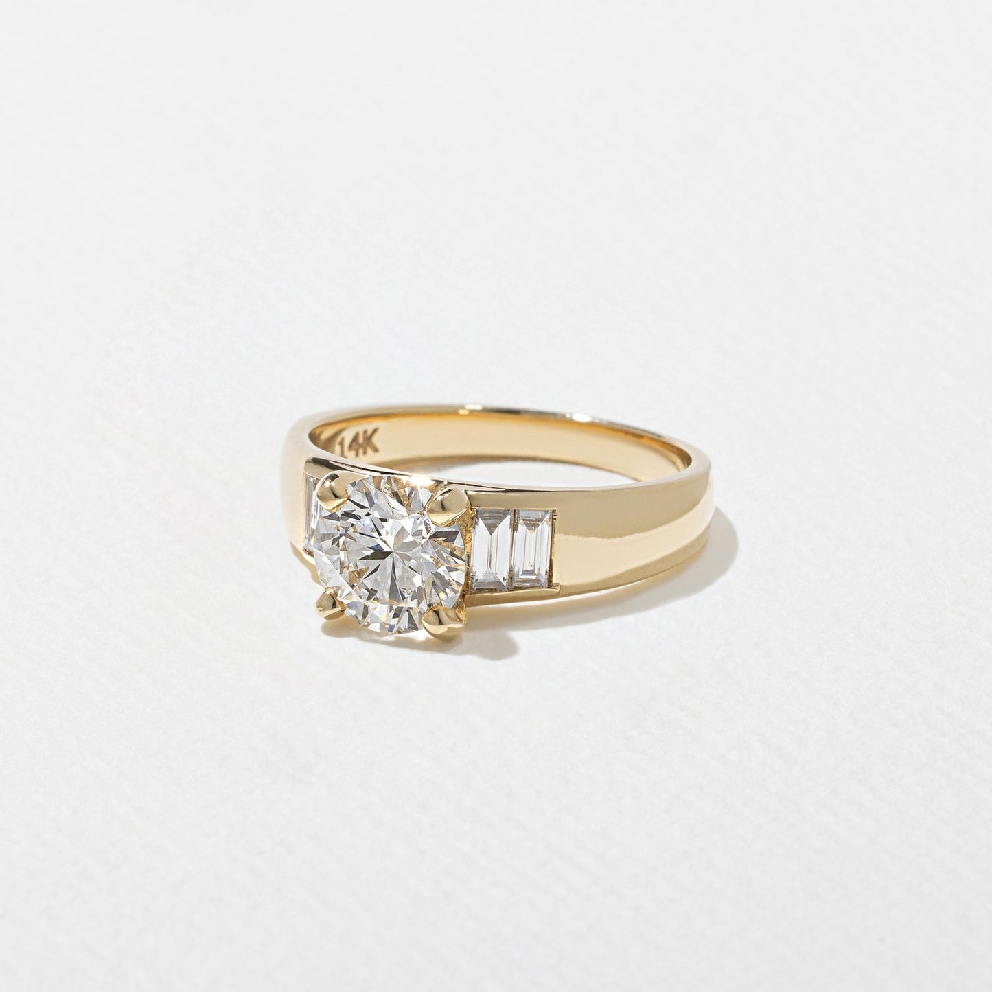 Round Lab Grown Diamond Five Stone Engagement Ring