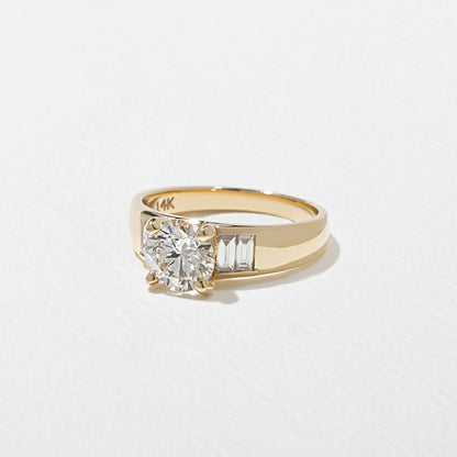 Round Lab Grown Diamond Five Stone Engagement Ring