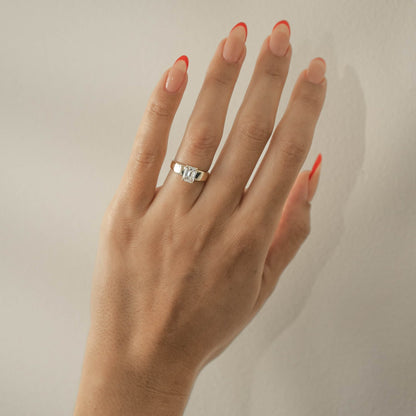 Emerald Lab Grown Diamond Solitaire Engagement Ring