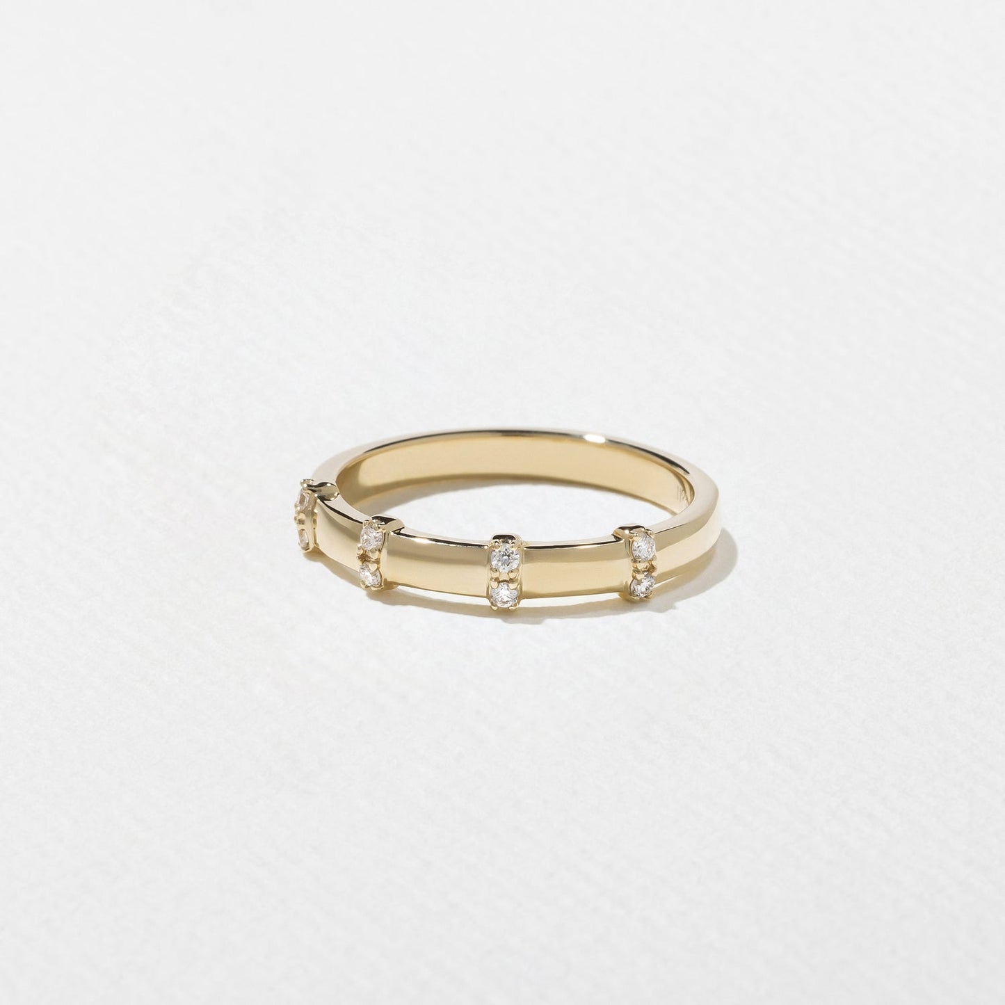 0.08 TCW Round Channel Setting Lab Grown Diamond Wedding Band
